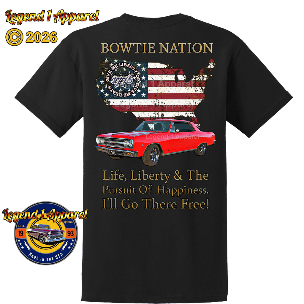1965 Chevrolet Chevelle SS Bowtie Nation T-Shirt – 65 Chevy Classic Car Graphic Tee