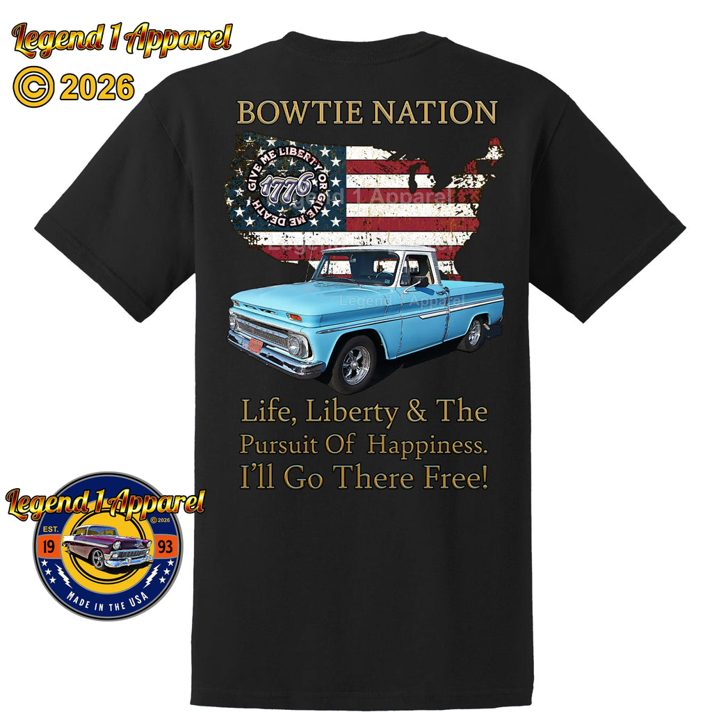 1964 Chevrolet Pick Up Truck Bowtie Nation T-Shirt – 64 Chevy Classic Truck Graphic Tee