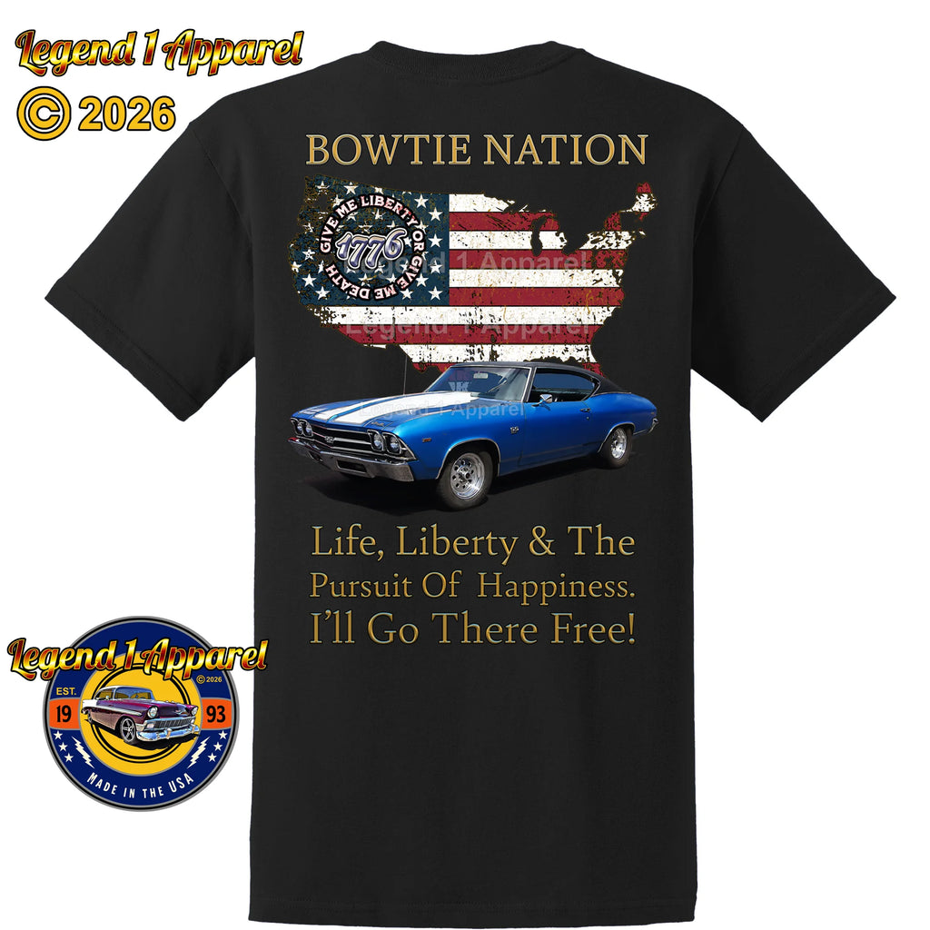 1969 Chevrolet Chevelle SS Bowtie Nation T-Shirt – 69 Chevy Classic Car Graphic Tee