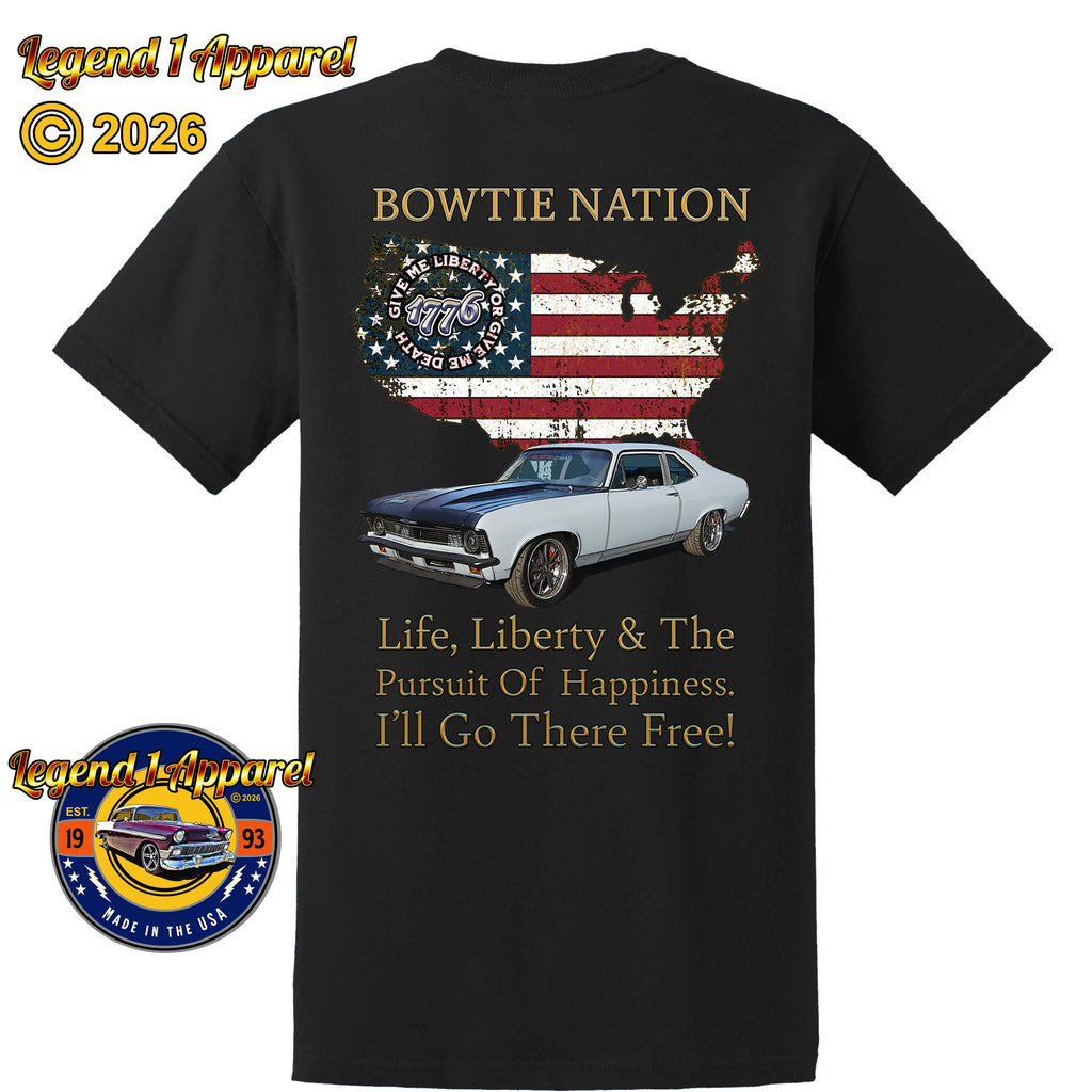 1972 Chevrolet Nova SS Bowtie Nation T-Shirt – 72 Chevy Classic Car Graphic Tee