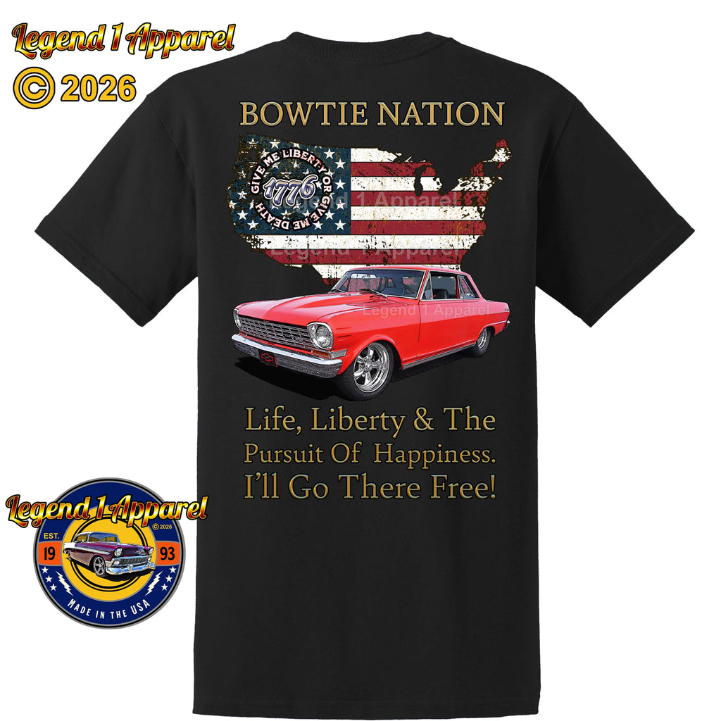 1964 Chevrolet Nova SS Bowtie Nation T-Shirt – 64 Chevy Classic Car Graphic Tee