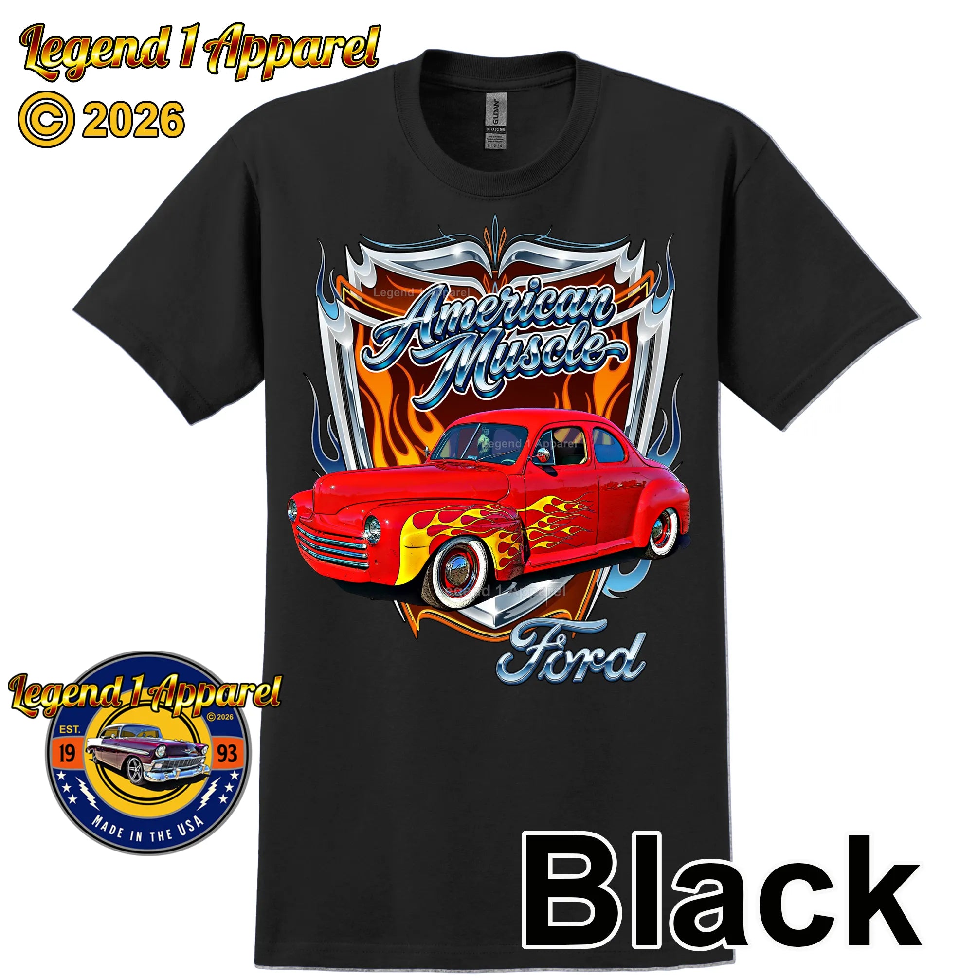 1947 Ford Coupe American Muscle T-Shirt –47 Ford Coupe Car Graphic Tee