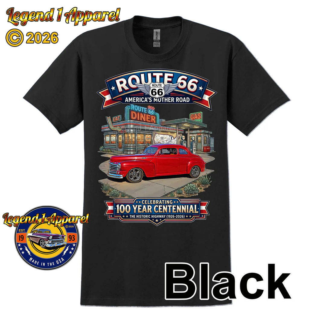1948 Mercury Coupe Classic Car Graphic Tee – Route 66 Centennial T-Shirt