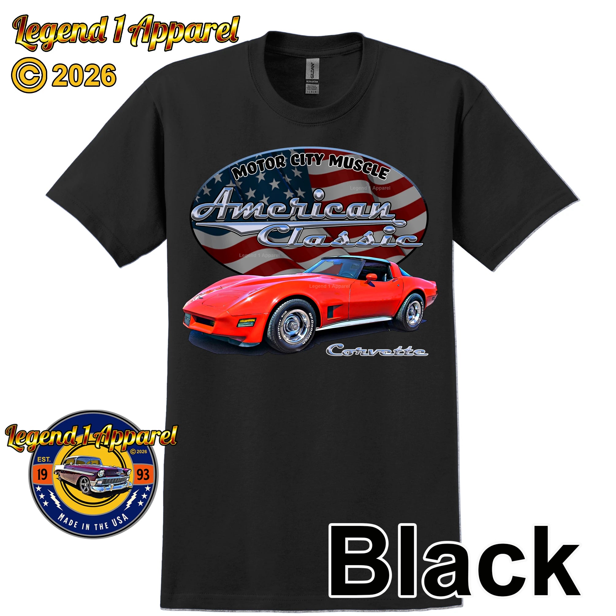 1980 Chevrolet C3 Corvette - American Classic Muscle Car T-shirt