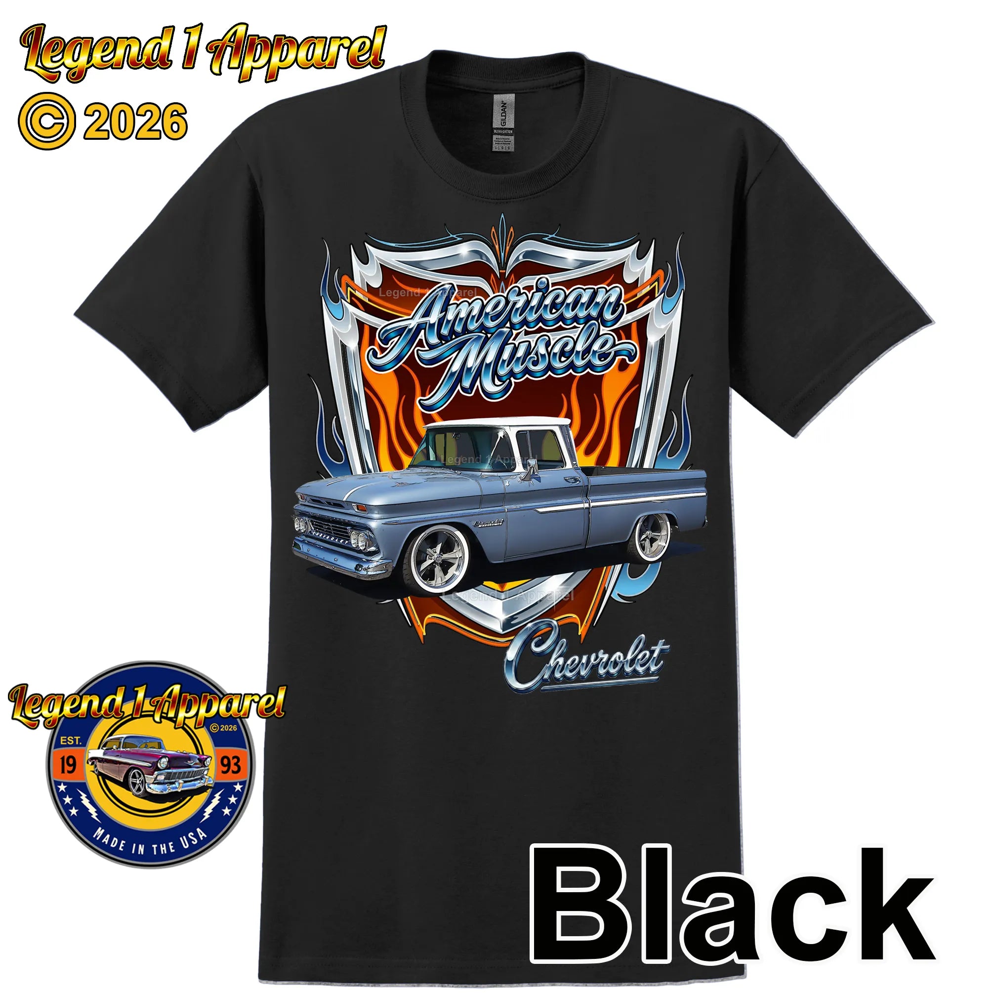 1960 Chevrolet Truck American Muscle T-Shirt – 60 Chevy Classic Pick Up Graphic Tee
