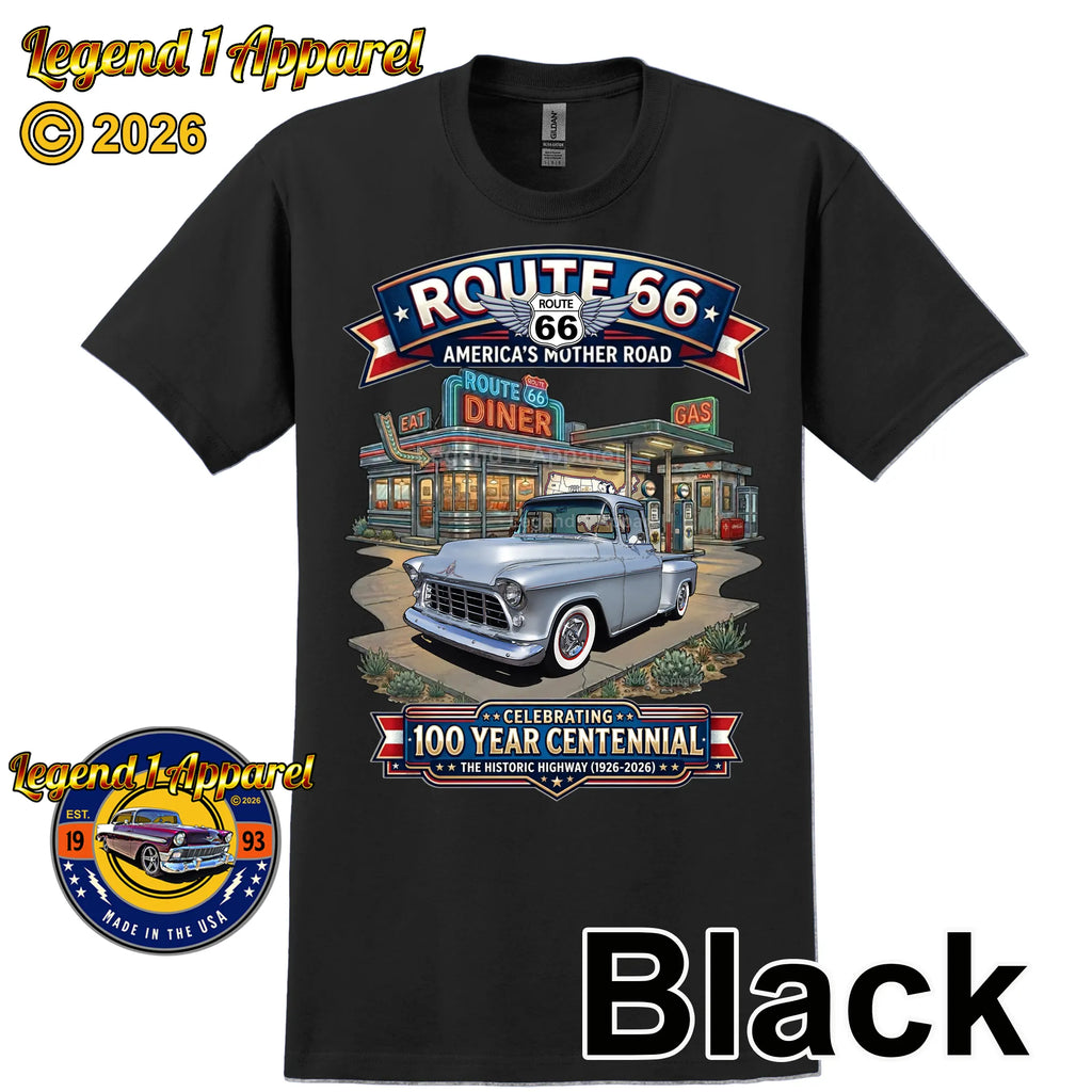 1955 Chevrolet Pick up Classic Truck Graphic Tee – Route 66 Centennial T-Shirt