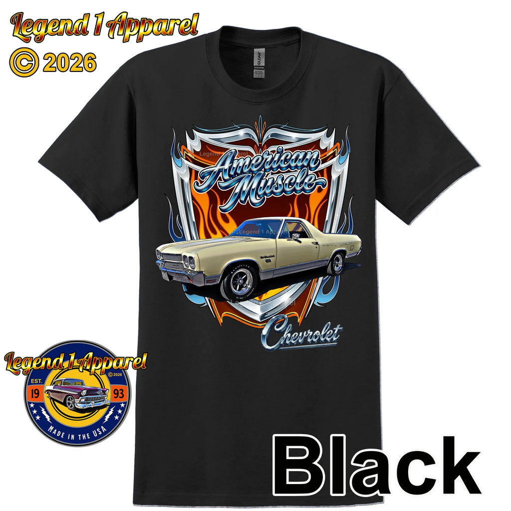 1970 Chevrolet El Camino American Muscle T-Shirt – 70 Chevy Classic Truck Graphic Tee