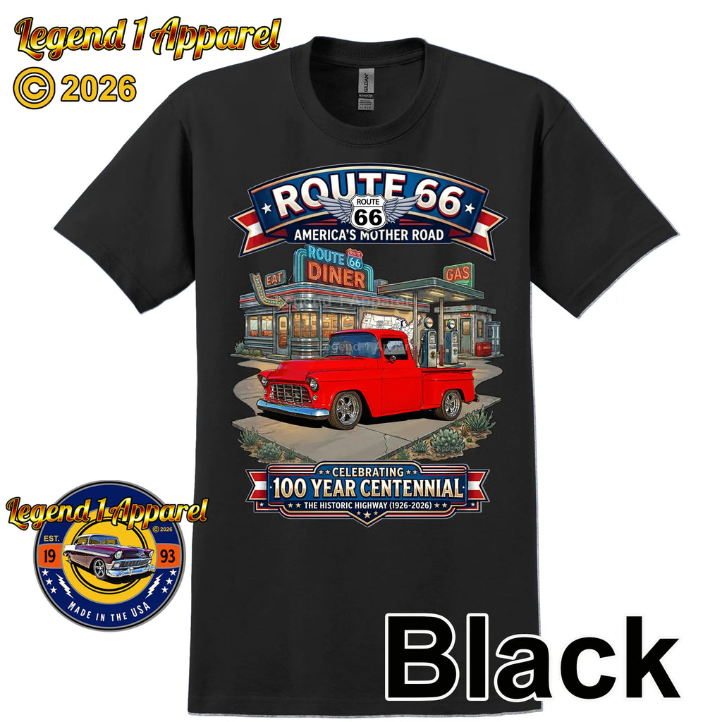 1956 Chevrolet Pick up Classic Truck Graphic Tee – Route 66 Centennial T-Shirt