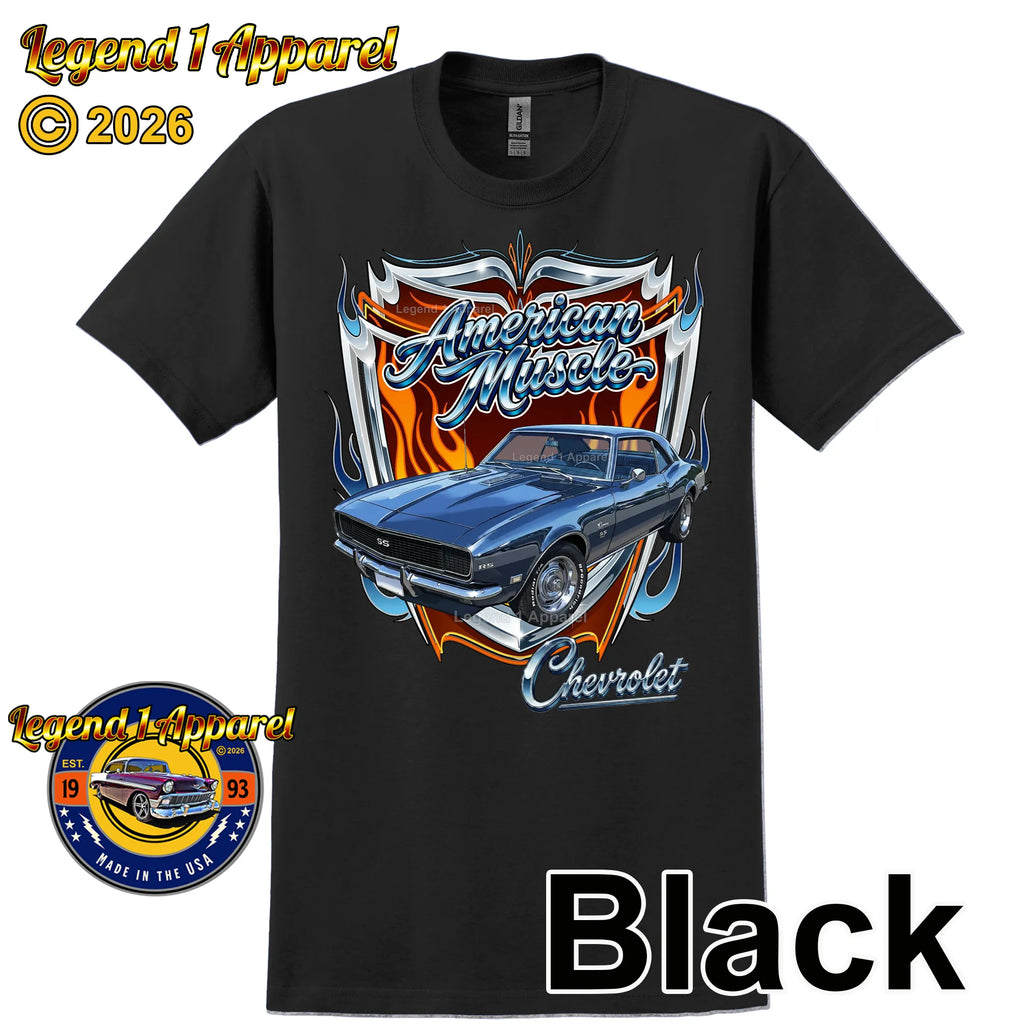 1968 Chevrolet Camaro American Muscle T-Shirt – 68 Chevy Classic Car Graphic Tee