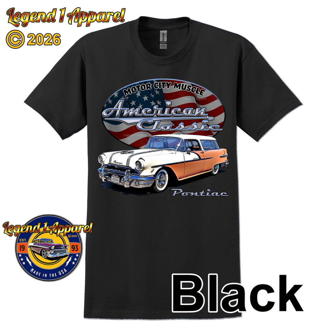 1955 Pontiac Safari Station Wagon - American Classic Muscle Car T-shirt
