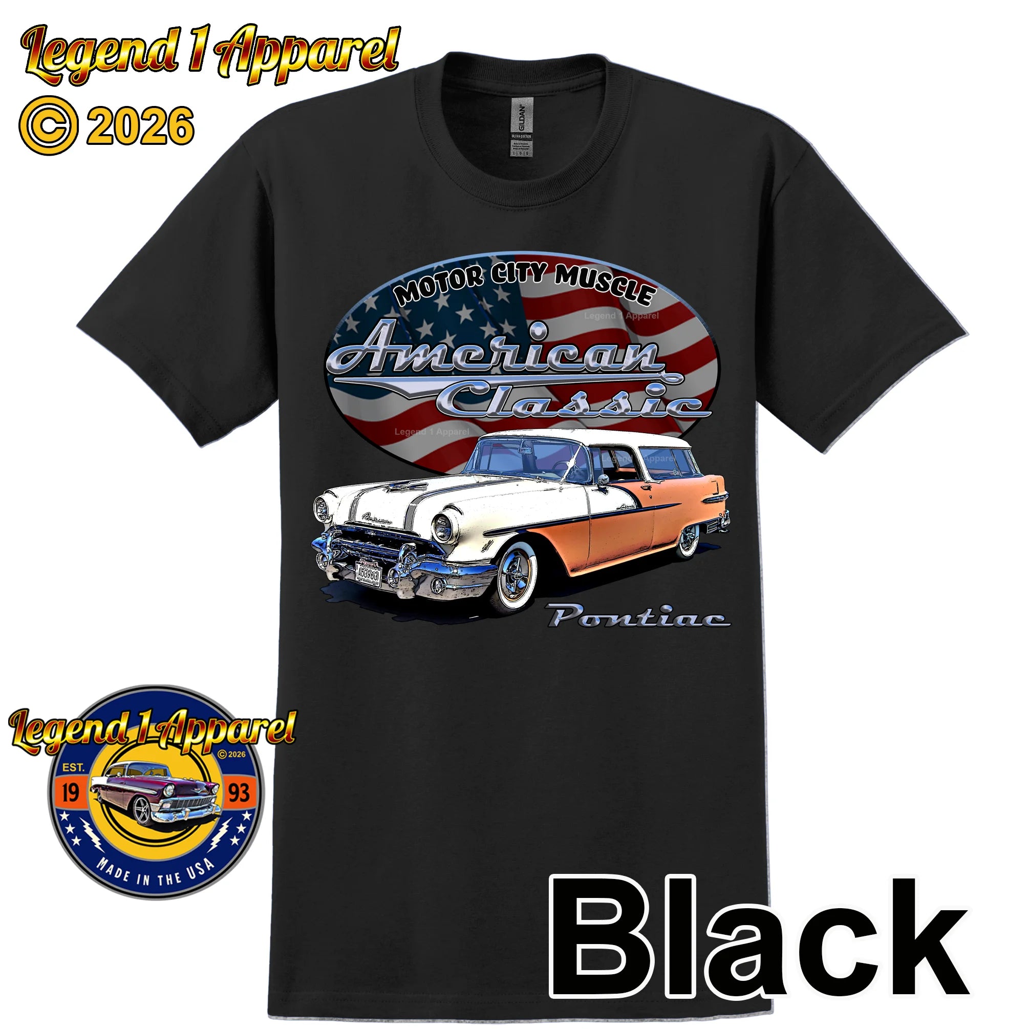 1955 Pontiac Safari Station Wagon - American Classic Muscle Car T-shirt