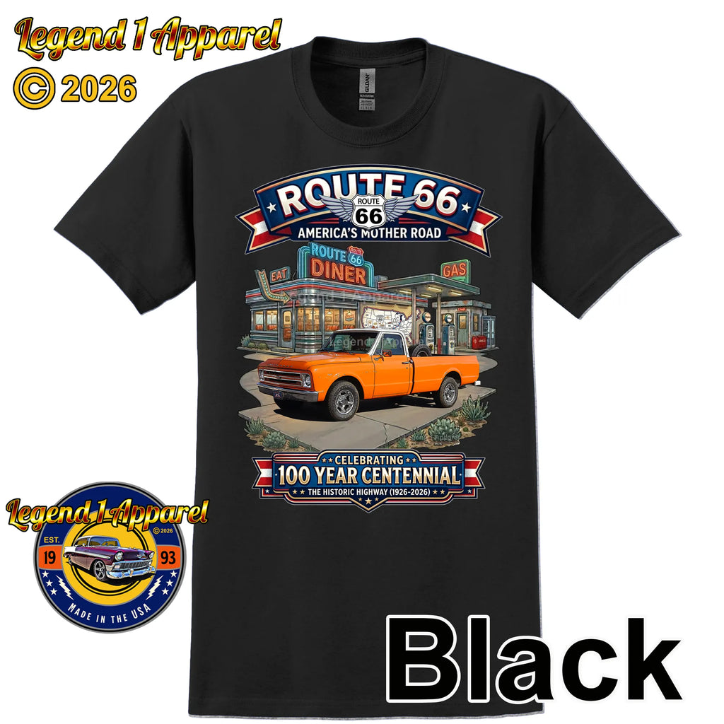 1967 Chevrolet Pick Up Classic Truck Graphic Tee – Route 66 Centennial T-Shirt