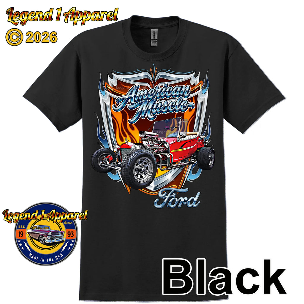 1923 Ford T Bucket American Muscle T-Shirt – 23 Ford Car Graphic Tee