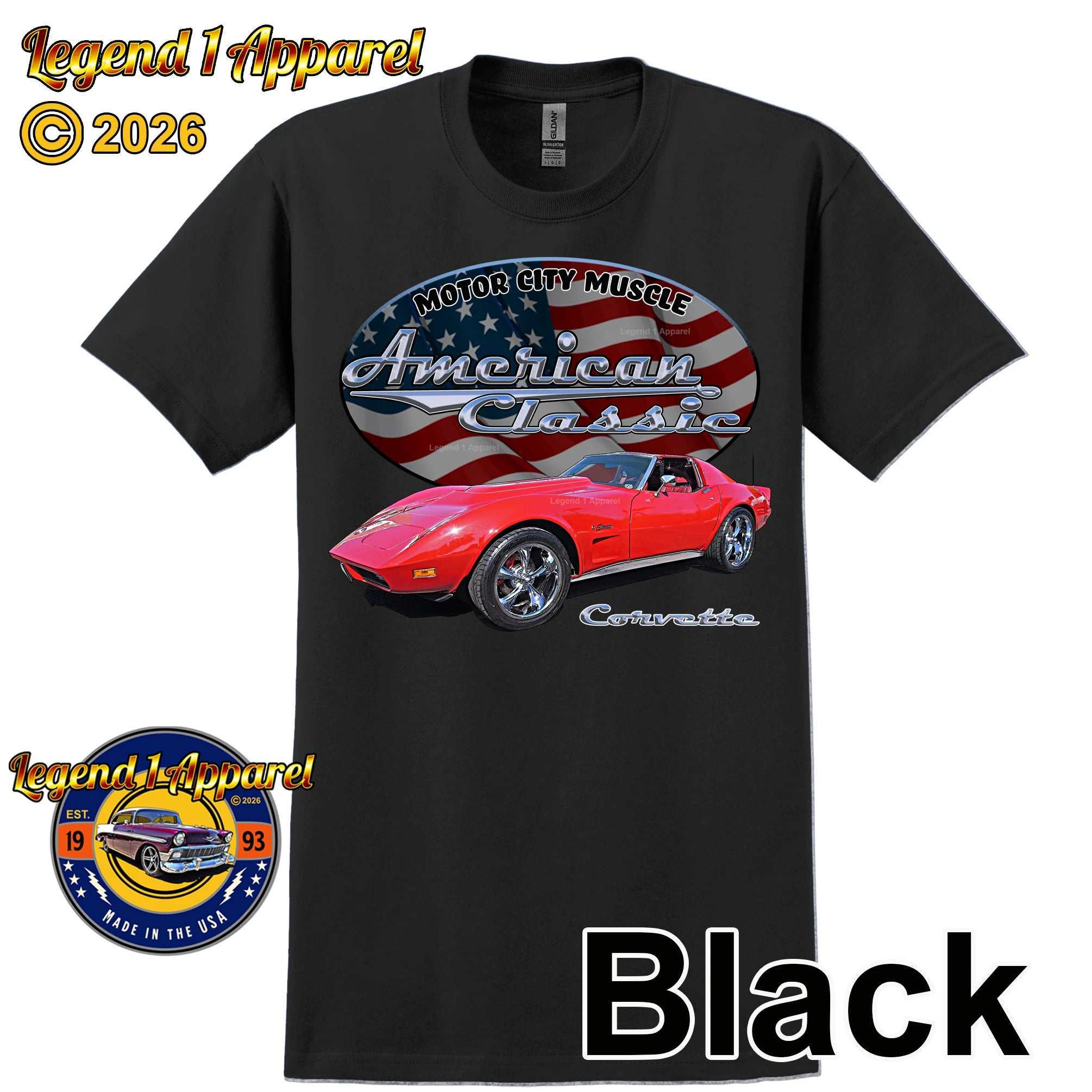 1974 Chevrolet C3 Corvette - American Classic Muscle Car T-shirt