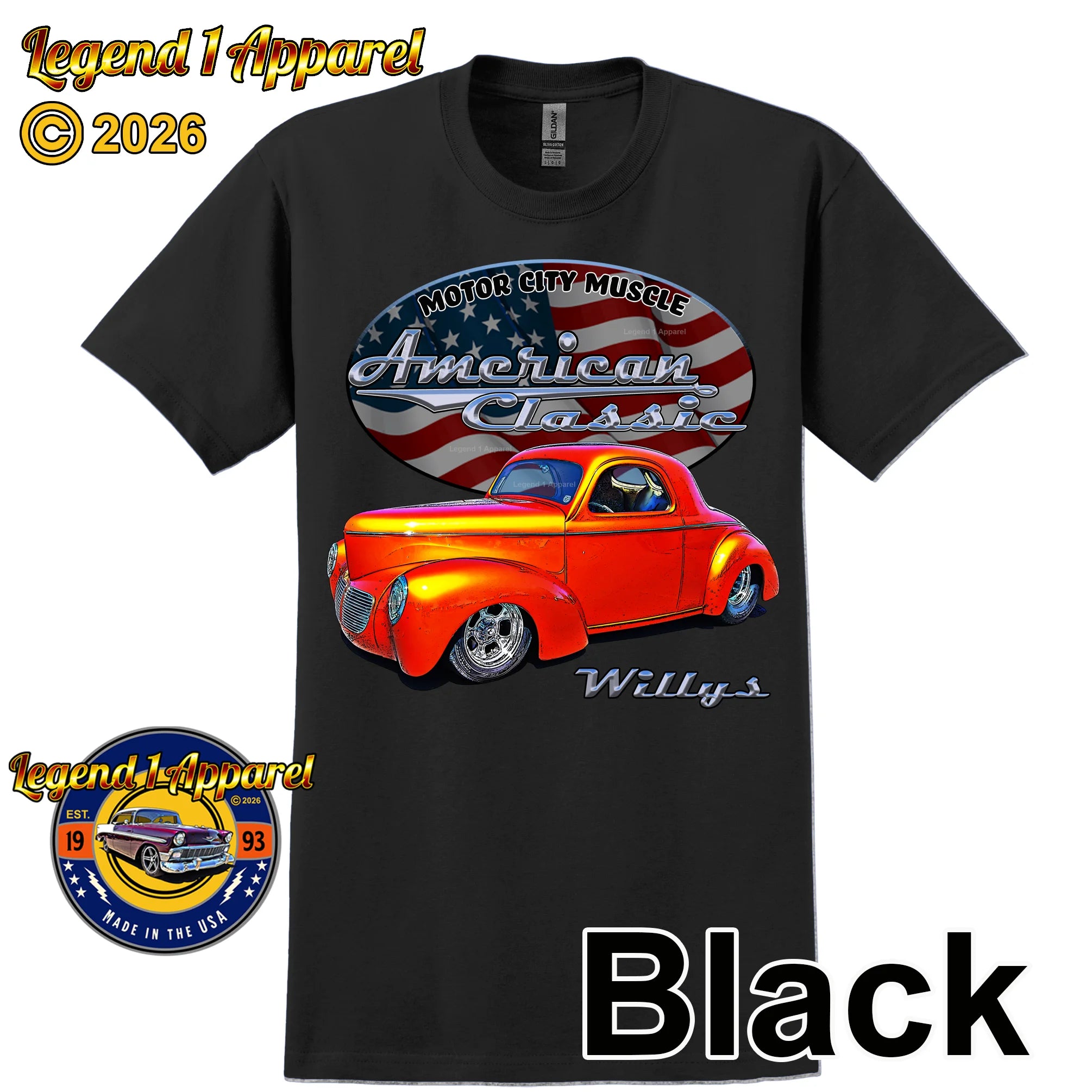 1941 Willys Coupe - American Classic Muscle Car T-shirt