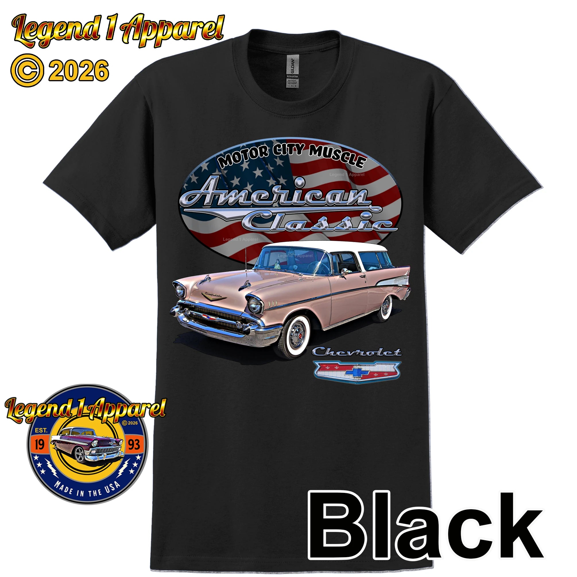 1957 Chevrolet Bel Air Nomad - American Classic Muscle Car T-shirt