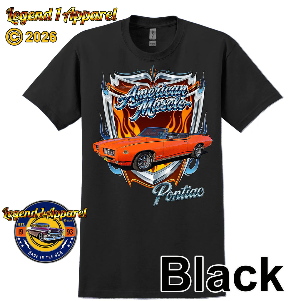 1969 Pontiac GTO American Muscle T-Shirt – 69 Judge GTO Classic Car Graphic Tee