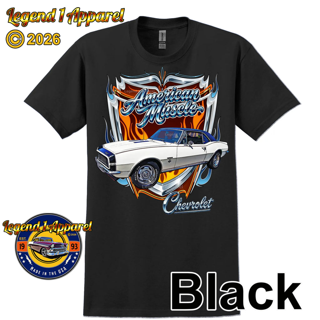 1967 Chevrolet Camaro American Muscle T-Shirt – 67 Chevy Classic Car Graphic Tee