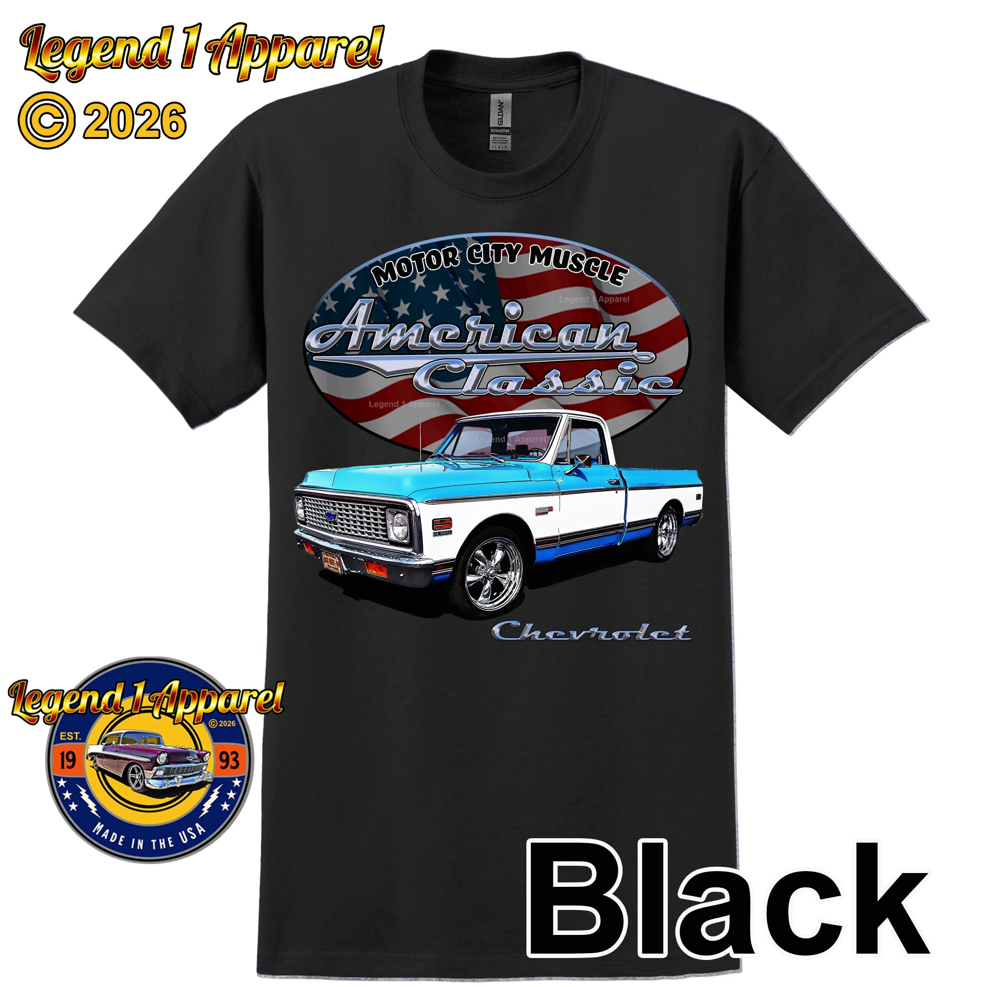 1972 Chevrolet C10 Pick Up - American Classic Muscle Truck T-shirt