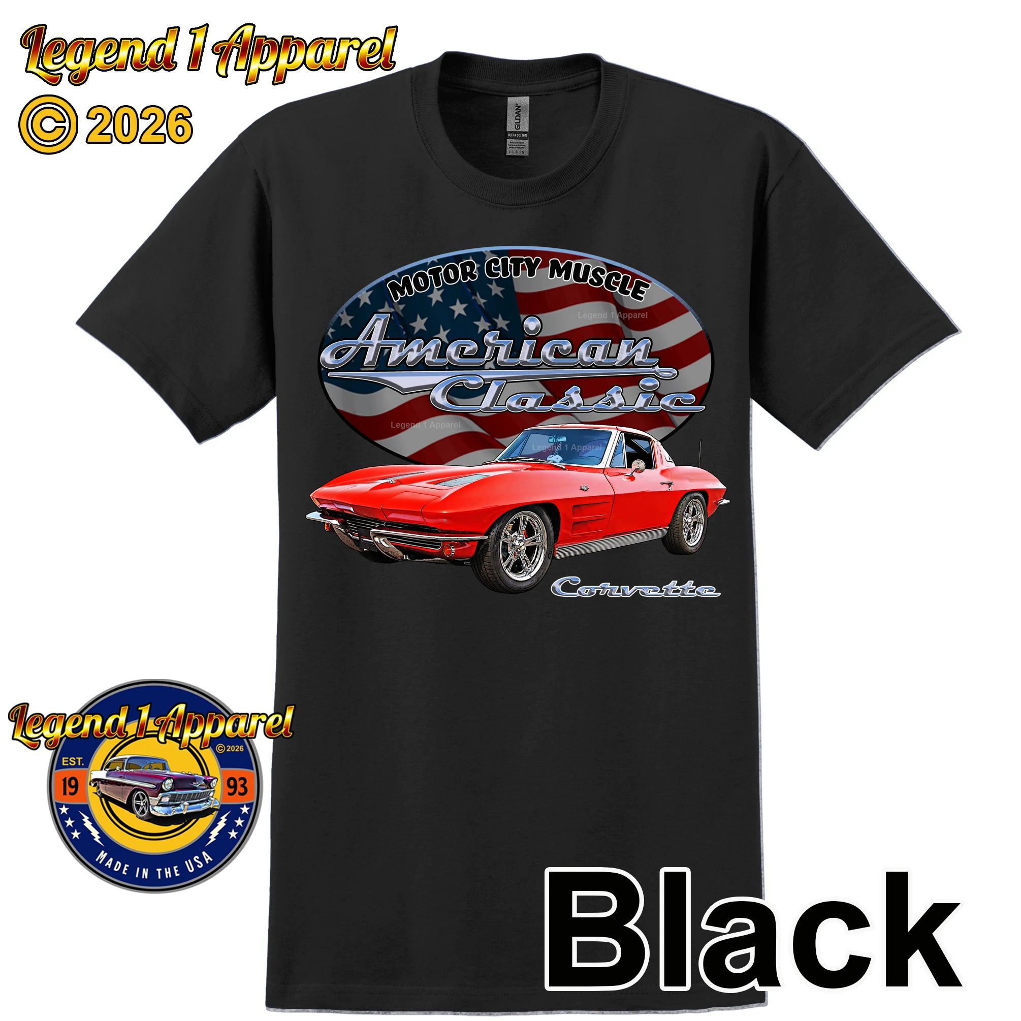 1963 Chevrolet C2 Corvette - American Classic Muscle Car T-shirt