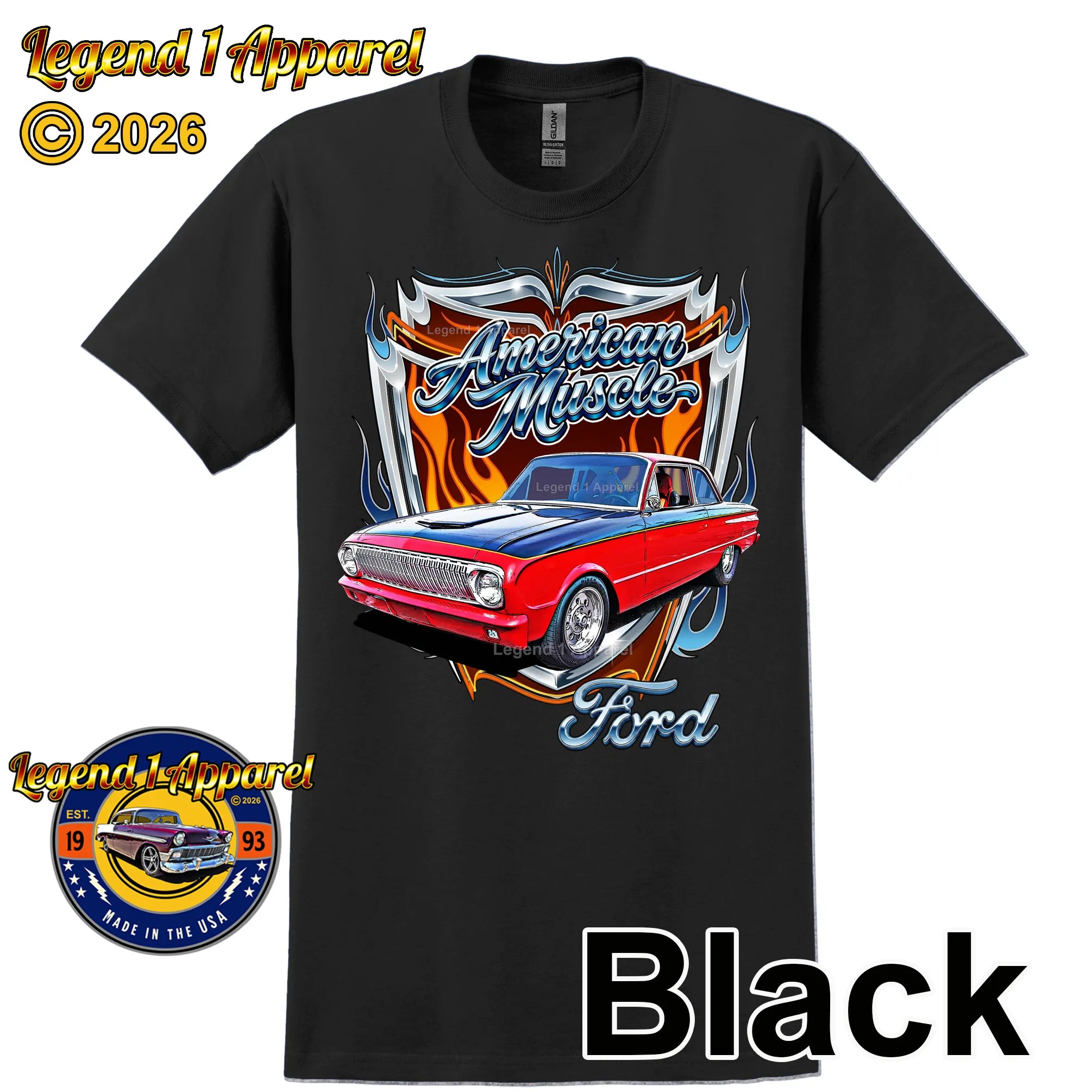 1963 Ford Falcon American Muscle T-Shirt –63 Ford Coupe Car Graphic Tee