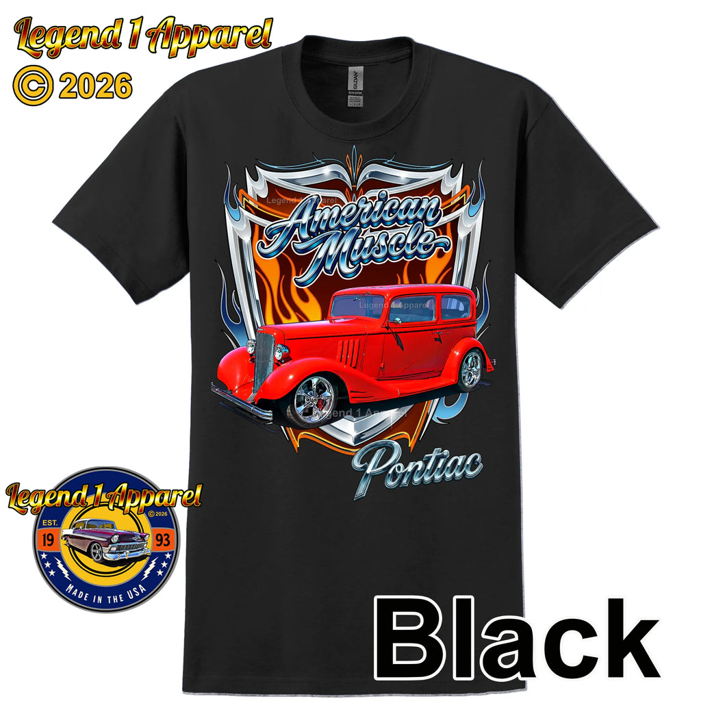 1933 Pontiac Coupe American Muscle T-Shirt – 33 5 Window Coupe Ford Car Graphic Tee