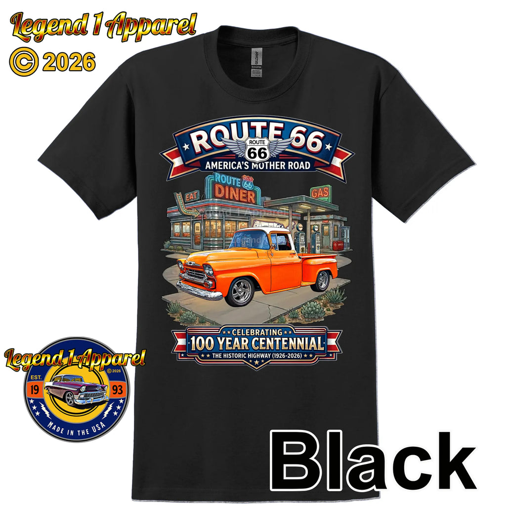 1958 Chevrolet Pick Up Classic Truck Graphic Tee – Route 66 Centennial T-Shirt