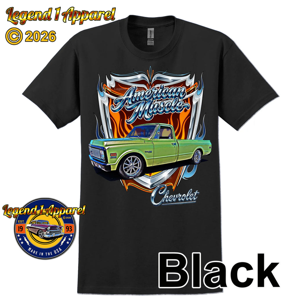 1972 Chevrolet Truck American Muscle T-Shirt – 72 Chevy C10 Classic Pick Up Graphic Tee