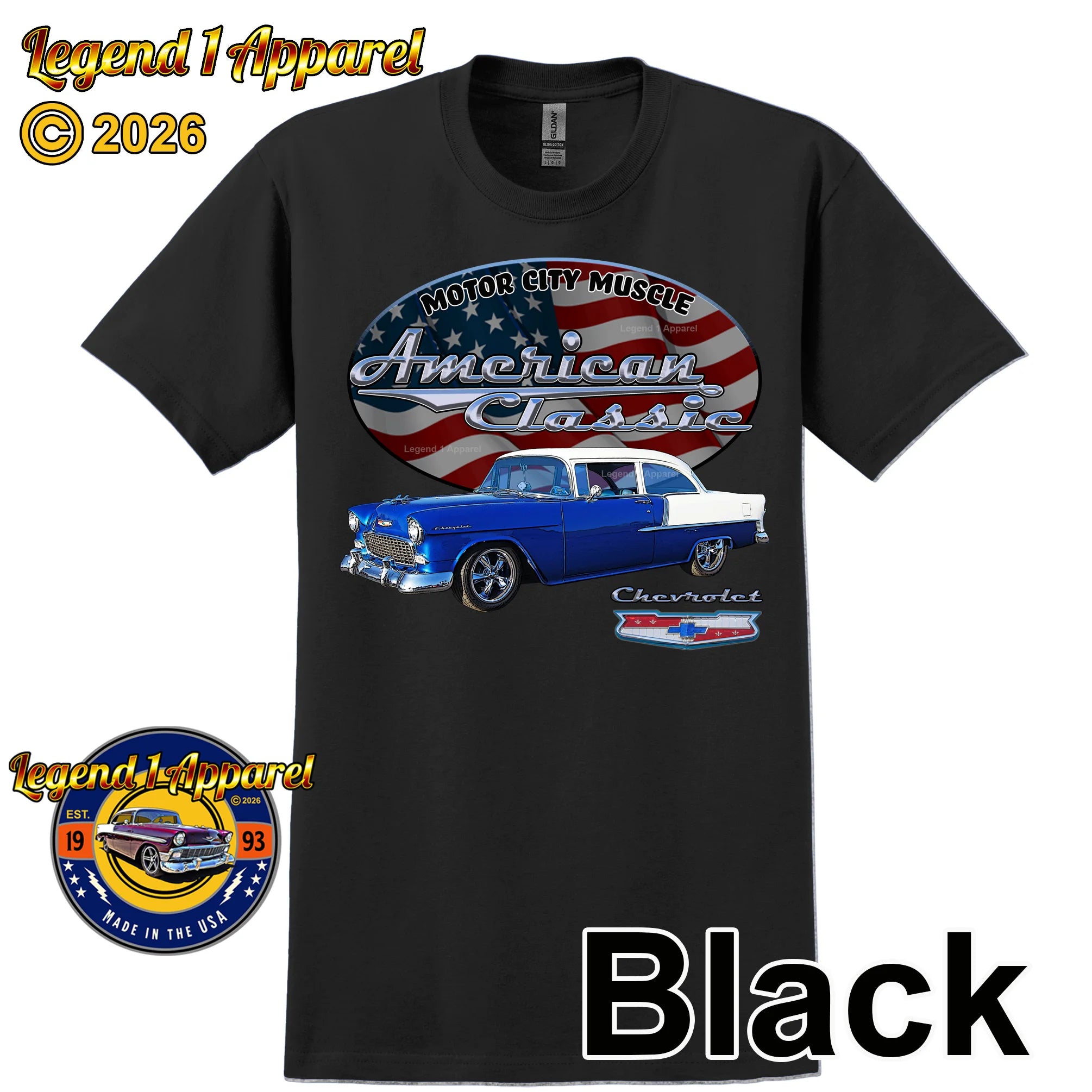 1955 Chevrolet Bel Air Coupe - American Classic Muscle Car T-shirt