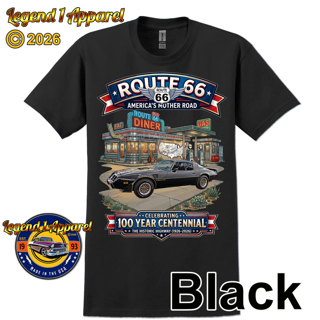 1979 Pontiac Trans Am Classic Car Graphic Tee – Route 66 Centennial T-Shirt