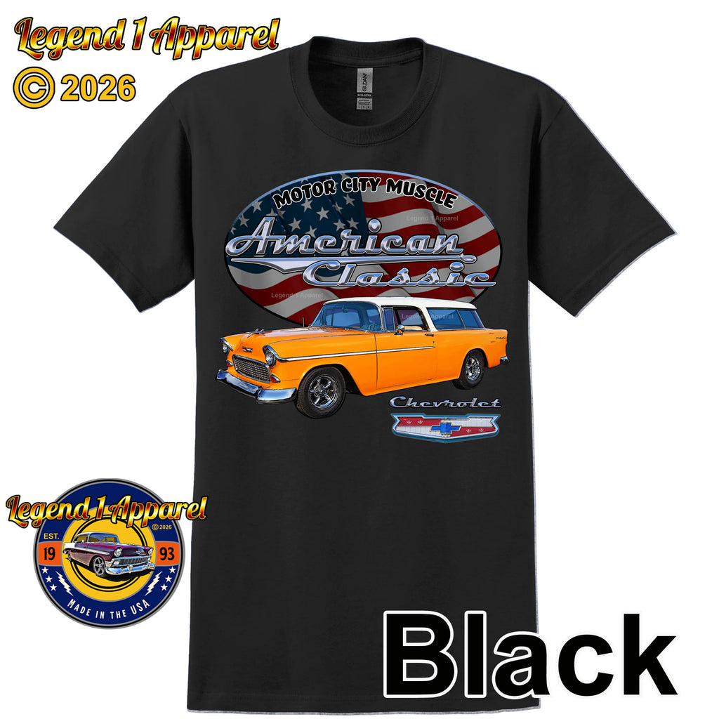 1955 Chevrolet Bel Air Nomad - American Classic Muscle Car T-shirt