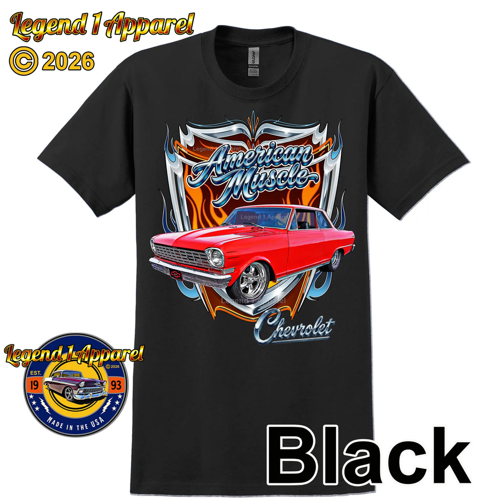 1964 Chevrolet Nova SS American Muscle T-Shirt – 64 Chevy Classic Car Graphic Tee