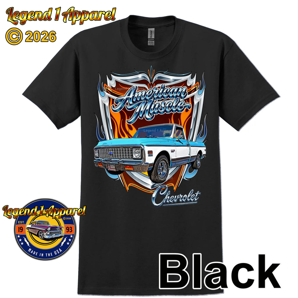 1972 Chevrolet Truck American Muscle T-Shirt – 72 Chevy C10 Classic Pick Up Graphic Tee