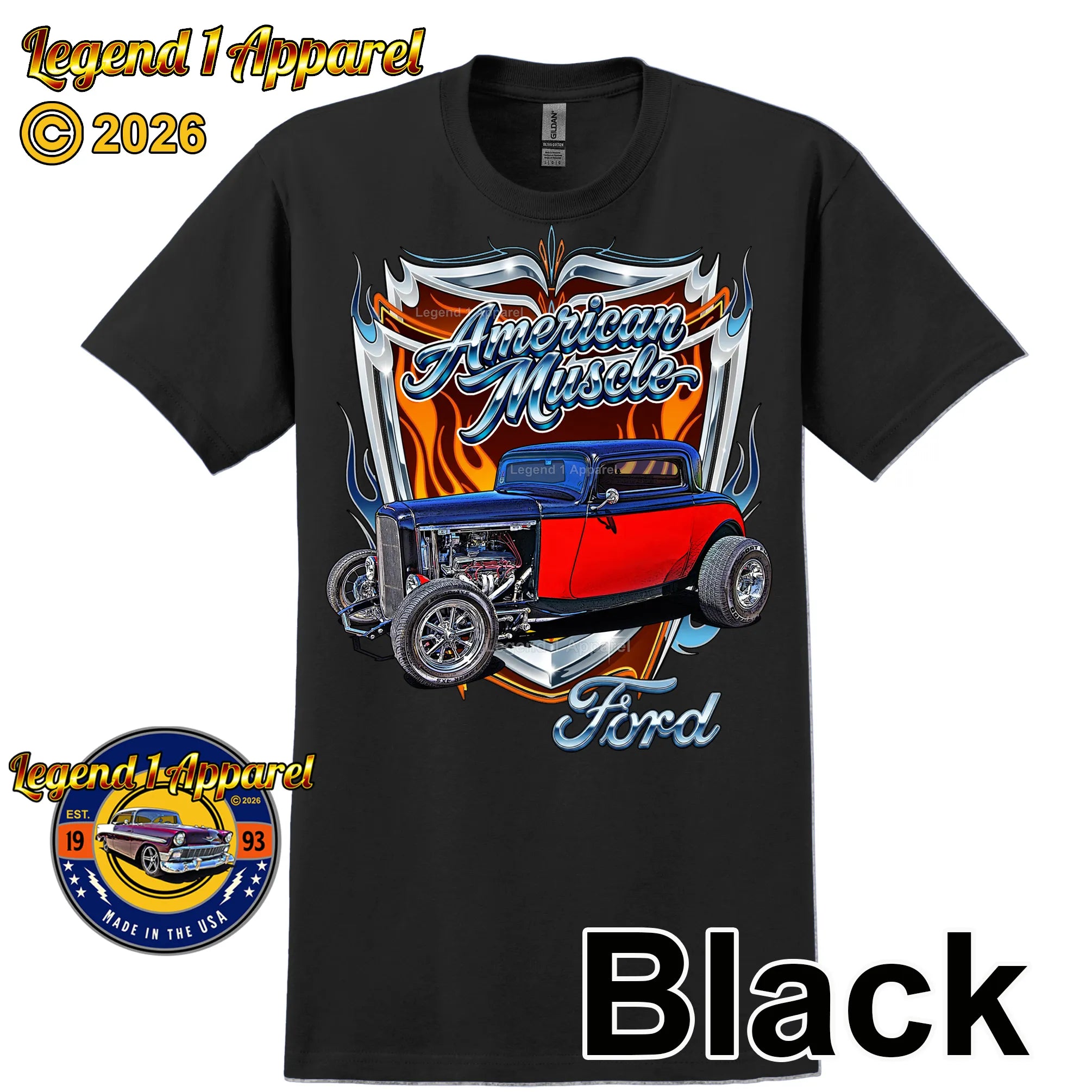 1932 Ford Coupe American Muscle T-Shirt – 32 Deuce Coupe Ford Car Graphic Tee