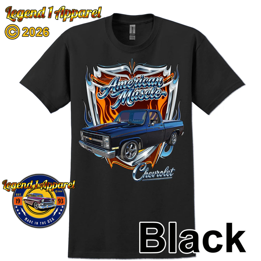 1985 Chevrolet Truck American Muscle T-Shirt – 85 Chevy C10 Classic Pick Up Graphic Tee