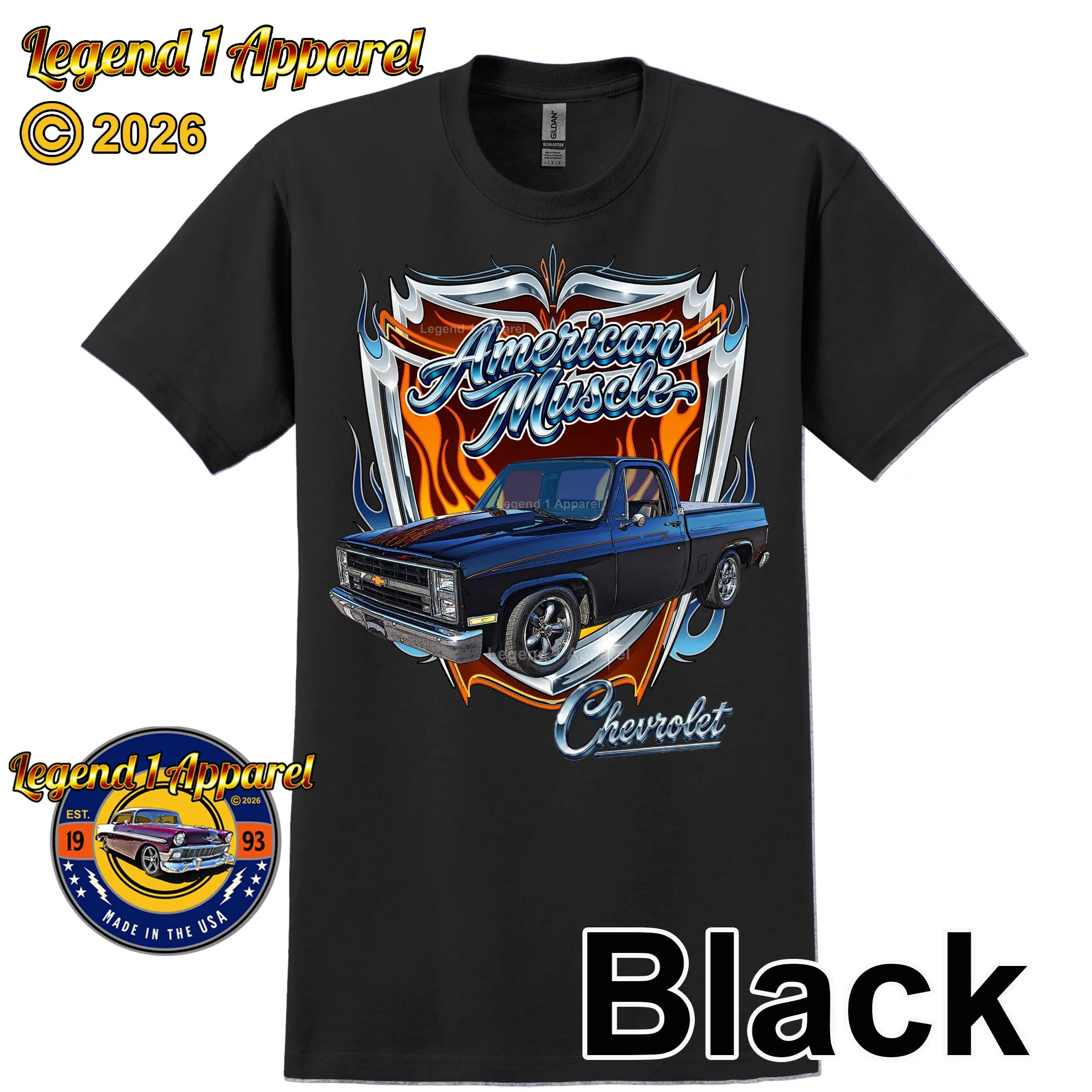 1985 Chevrolet Truck American Muscle T-Shirt – 85 Chevy C10 Classic Pick Up Graphic Tee