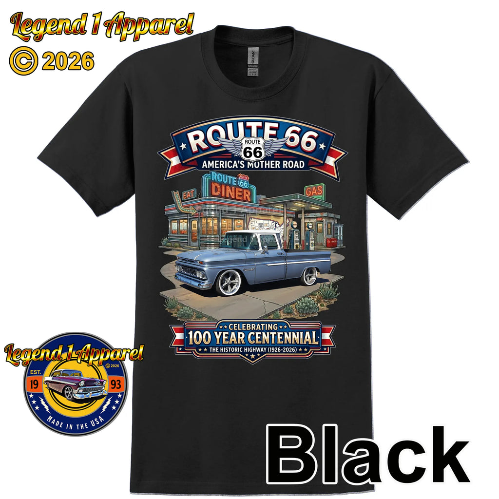 1960 Chevrolet Pick Up Classic Truck Graphic Tee – Route 66 Centennial T-Shirt