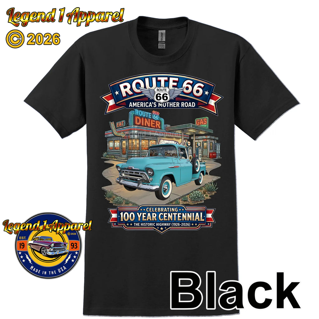 1957 Chevrolet Pick Up 3100 Classic Truck Graphic Tee – Route 66 Centennial T-Shirt