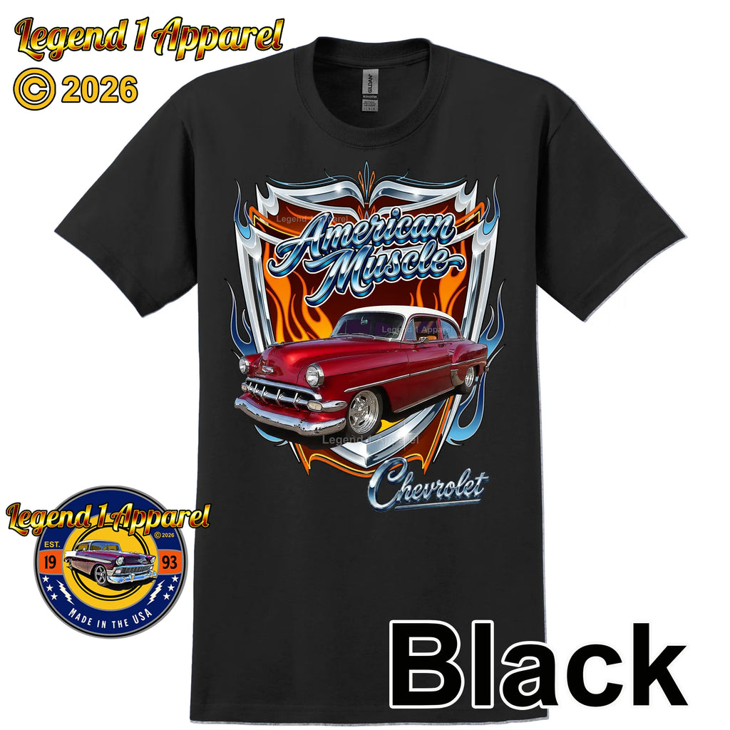 1954 Chevy Bel Air American Muscle T-Shirt –54 Chevrolet Bel Air Classic Car Graphic Tee