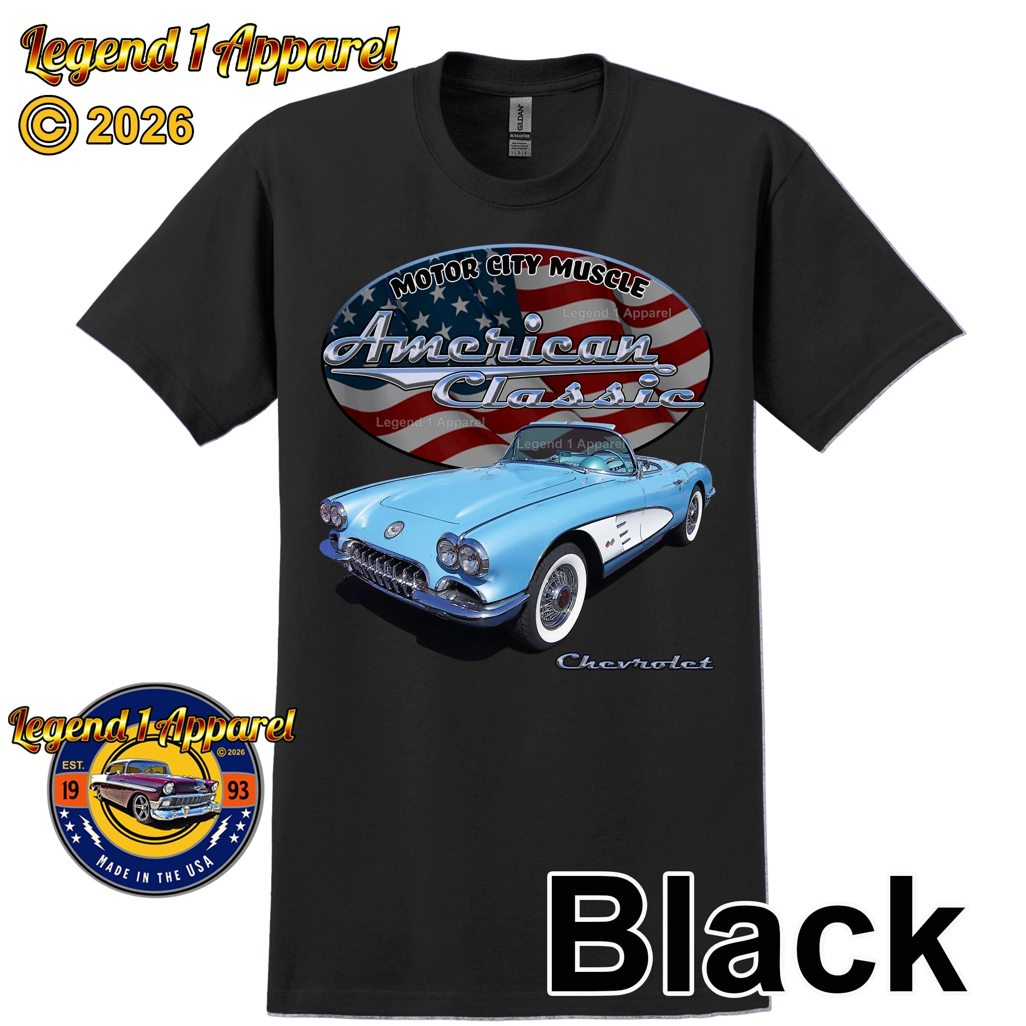 1960 Chevrolet C1 Corvette - American Classic Muscle Car T-shirt