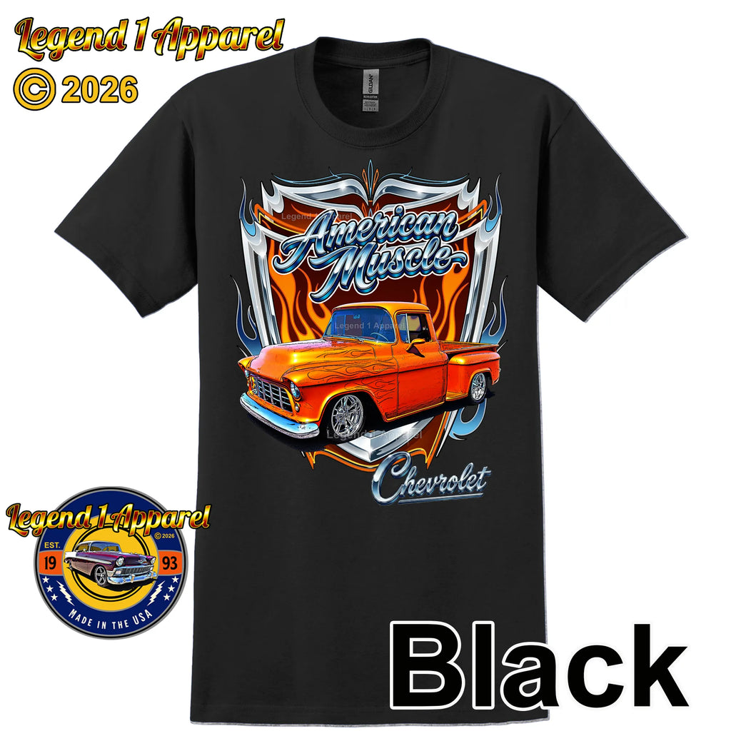 1955 Chevy Truck American Muscle T-Shirt –55 Chevrolet Pick up Classic Truck Graphic Tee