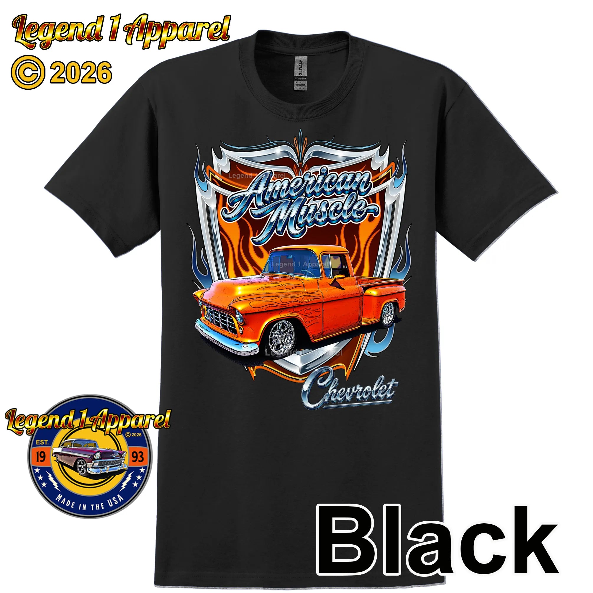 1955 Chevy Truck American Muscle T-Shirt –55 Chevrolet Pick up Classic Truck Graphic Tee