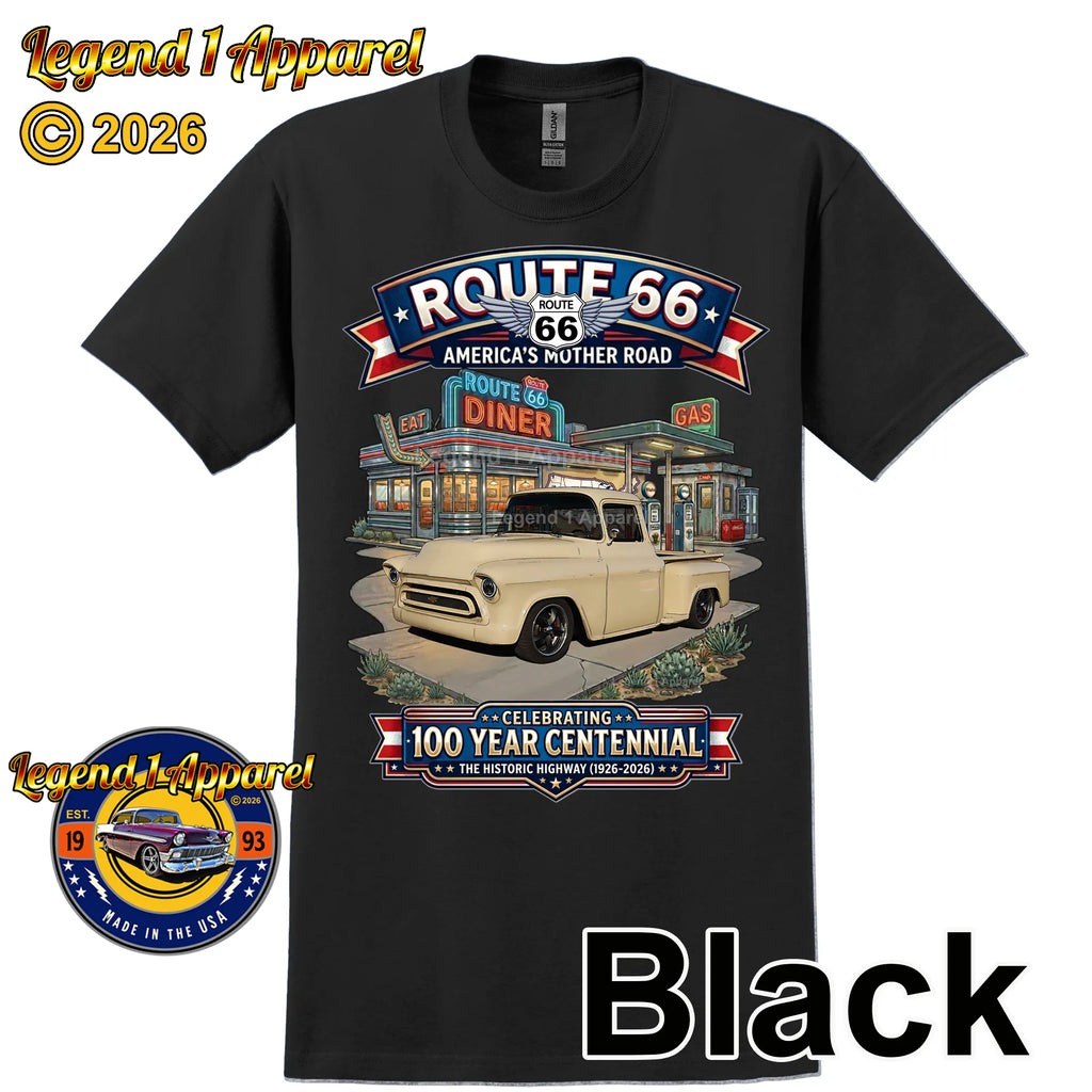 1957 Chevrolet Pick up Classic Truck Graphic Tee – Route 66 Centennial T-Shirt