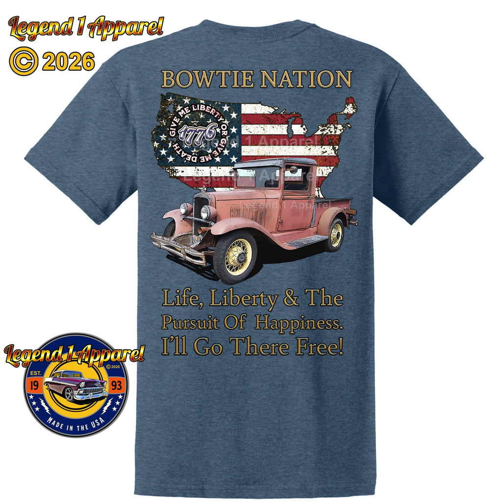 1932 Chevrolet Pick Up Truck Bowtie Nation T-Shirt – 32 Chevy Classic Truck Graphic Tee