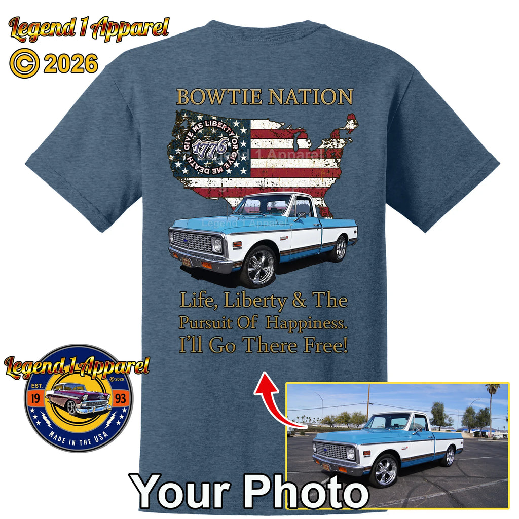 Your Classic Car or Hot Rod custom made T-shirt. Send us a picture of your car. Bowtie Nation