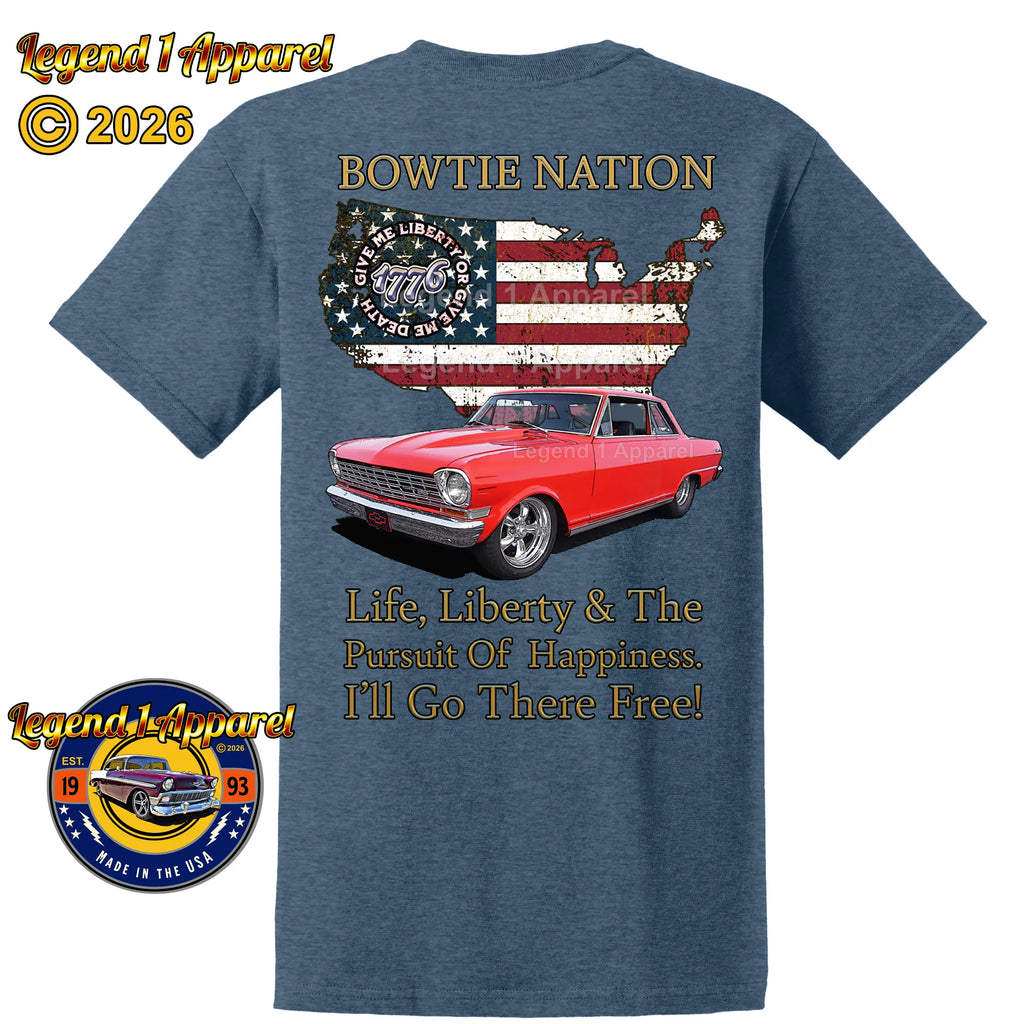 1964 Chevrolet Nova SS Bowtie Nation T-Shirt – 64 Chevy Classic Car Graphic Tee