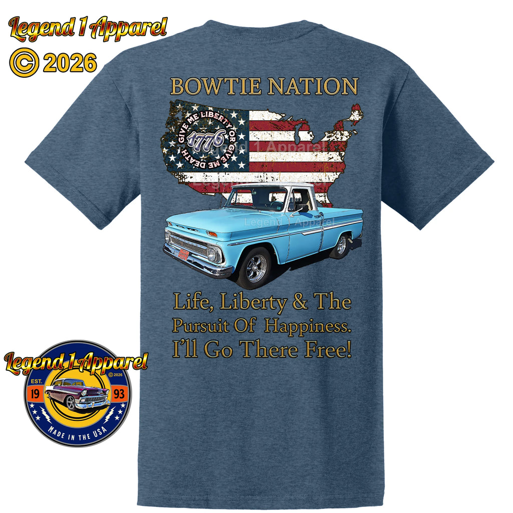 1964 Chevrolet Pick Up Truck Bowtie Nation T-Shirt – 64 Chevy Classic Truck Graphic Tee