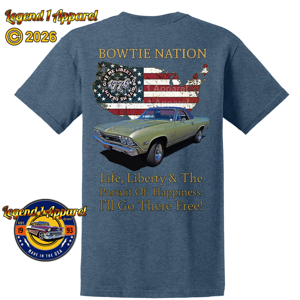 1969 Chevrolet El Camino Bowtie Nation T-Shirt – 69 Chevy Classic Truck Graphic Tee