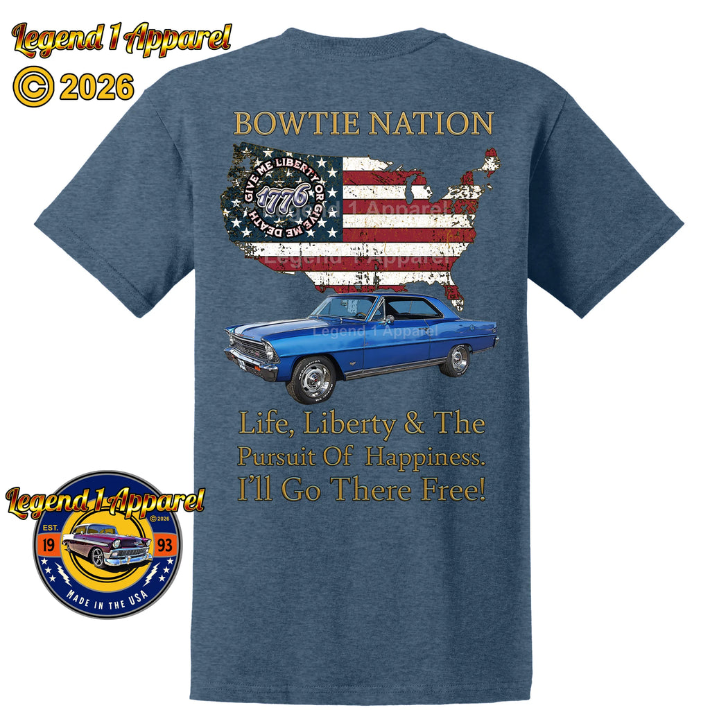 1967 Chevrolet Nova SS Bowtie Nation T-Shirt – 67 Chevy Classic Car Graphic Tee