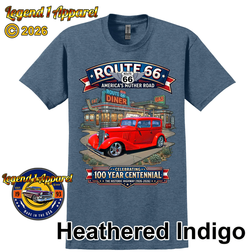 1933 Pontiac Coupe 5 Window Classic Car Graphic Tee – Route 66 Centennial T-Shirt (Copy)